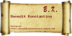 Benedik Konstantina névjegykártya
